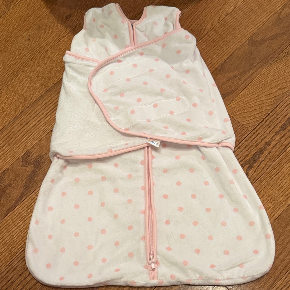 Halo PBK exclusive Pink Polka Dot Fleece baby Sleep Sack